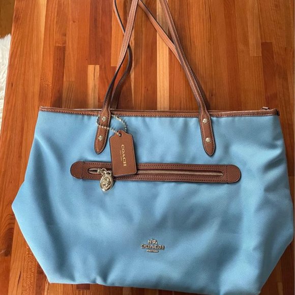 Coach Purse - canvas with leather detailing - Picture 1 of 3